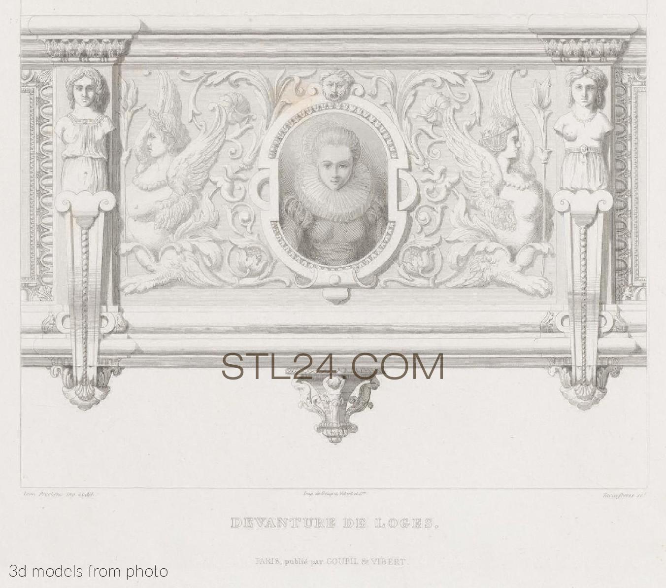 Панели резные (CARVED PANEL_0542 -  | 3D model 3DSMAX / OBJ / STL) 3D модель для ЧПУ станка